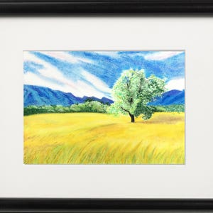 Original Pencil Drawing Unique Style Bolt Colors Modern Wall Art Abstract Contemporary Art in Frame. FREE SHIPPING