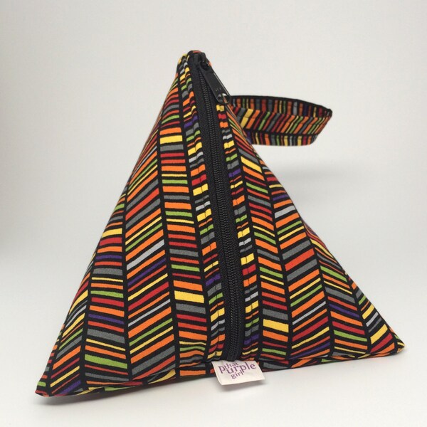 Geometric Triangle Bag- Orange Lining