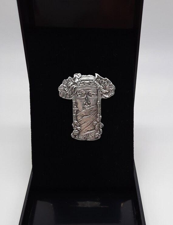 Gorgeous Sterling Silver Art Nouveau Style Brooch… - image 3