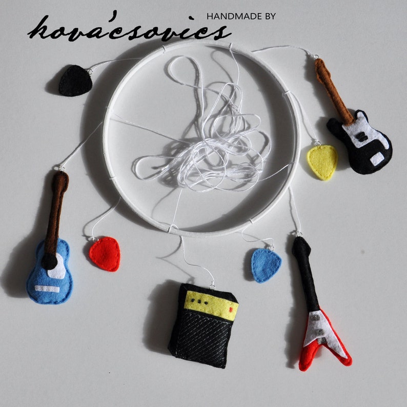 Crib mobile/Baby mobile Pink Guitars Electric and Acoustic Etsy