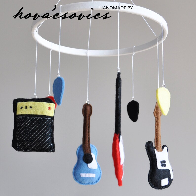Crib mobile/Baby mobile Pink Guitars Electric and Acoustic Etsy