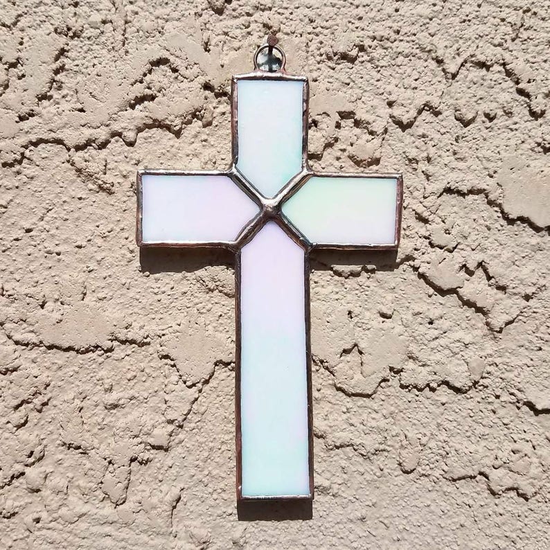 and Light Green FREE U.S Stained Glass Crosses in Pink Iridescent White Light Blue SHIPPING