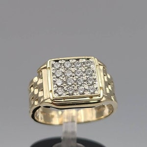 Vintage 10k Yellow Gold Cubic Zirconia Ring, Estate Jewelry, Size 7.5, W#1829
