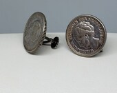 NETHERLANDS 90 Silver Coin Screw Back Earrings Item W- 375
