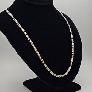 Vintage Italian 925 Silver Bismark Necklace, Estate Jewelry, 20&quot;, 3mm, w#2973