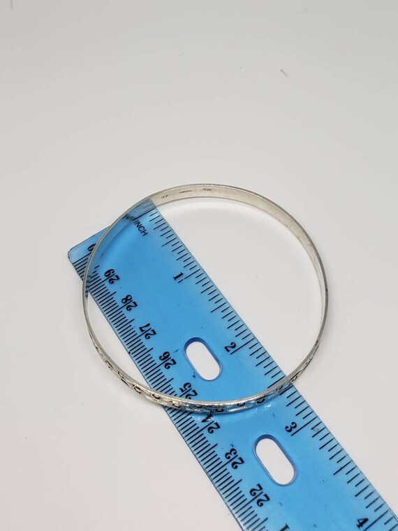 Vintage Grecian Patterned Bangle Bracelet .950 Si… - image 7