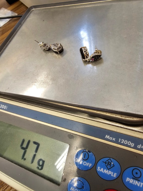 Vintage 925 Silver Pear Cut Spinel and Synthetic … - image 9