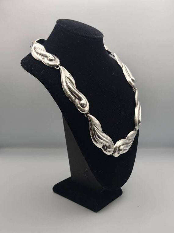 Taxco Collar Necklace, Sterling Silver Taxco Necklace… Gem