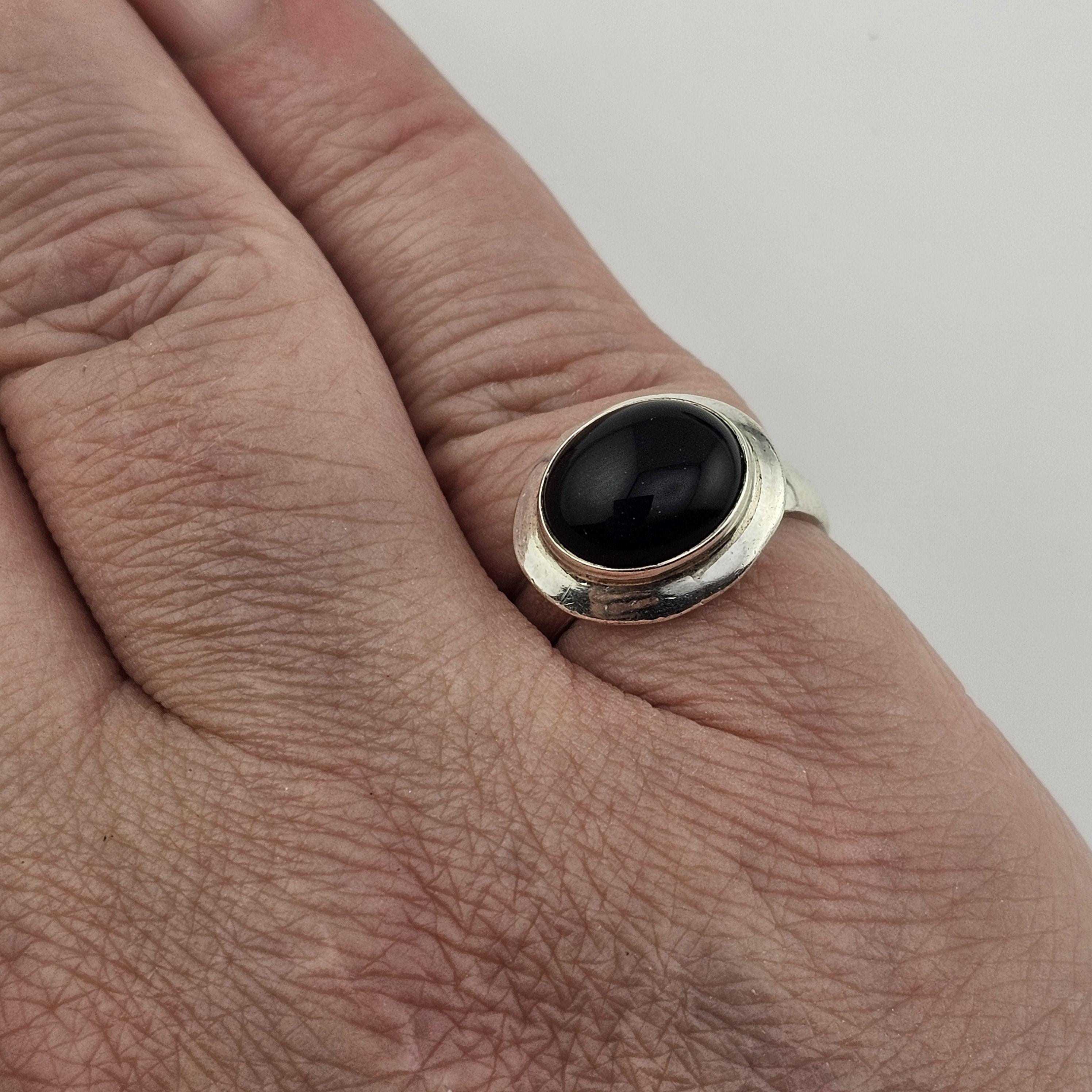 アクセサリー vintage onyx silver925 ring Vintage 925 Sterling Silver Onyx Ring: East/west Bezel Set