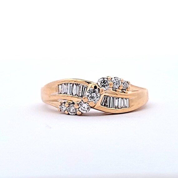 Vintage Diamond Band in 14kt Yellow Gold, Round a… - image 8
