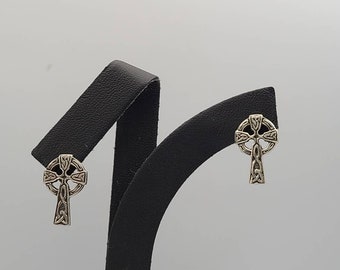 Boucles d'oreilles vintage croix celtique - Argent sterling 925 - Bijoux de domaine