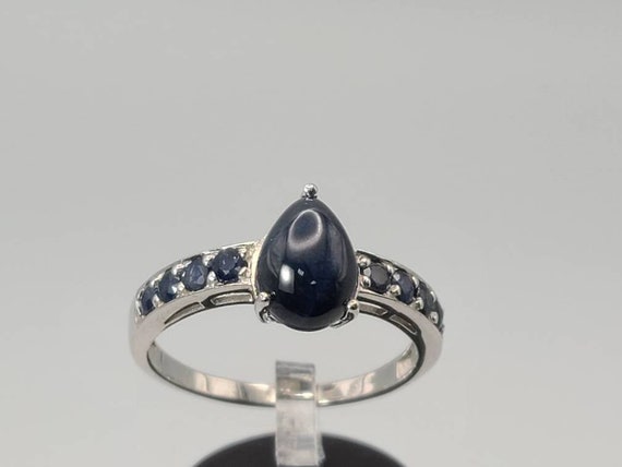 Synthetic Sapphire and Genuine Sapphires Ring in … - image 1