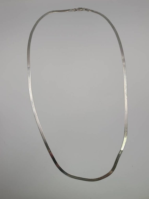Herringbone Chain, 925 Silver Chain, Retro Neckla… - image 6