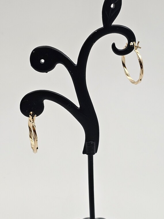 Twisted Hoop Earrings in 14kt Gold, Minimalist Je… - image 4