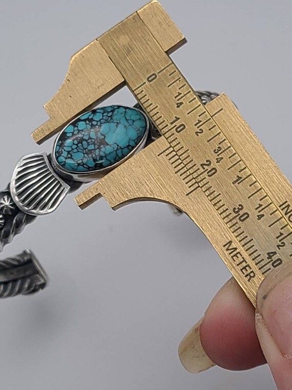 Vintage Sterling Silver Navajo Turquoise Cuff Bracelet - Native