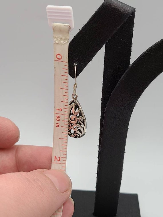 Vintage Openwork Teardrop Earrings: 925 Silver - … - image 5