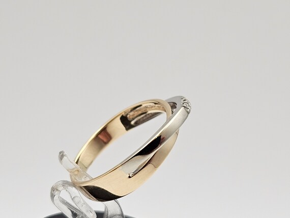 14kt White and Yellow Gold Diamond Wedding Ring, … - image 4