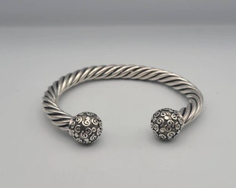 Silpada RARE Heavy Sterling Silver Rope Twist Cable Cuff
