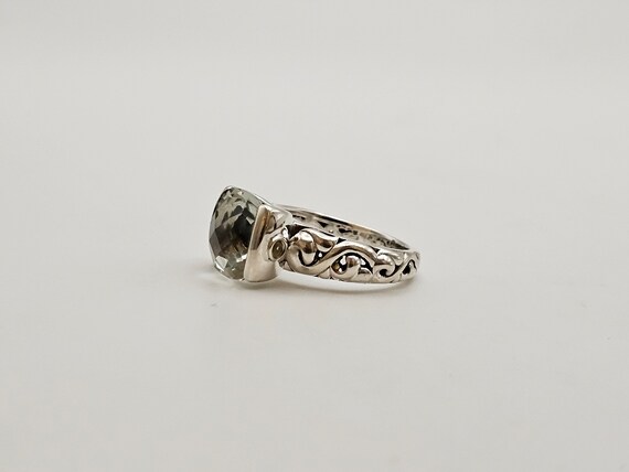 Fancy Cut Green Amethyst Ring in 925 Silver, 3.90… - image 8