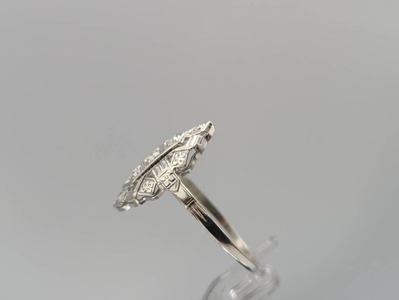 Art Deco Diamond Ring in 14k White Gold, .14ct. T… - image 4