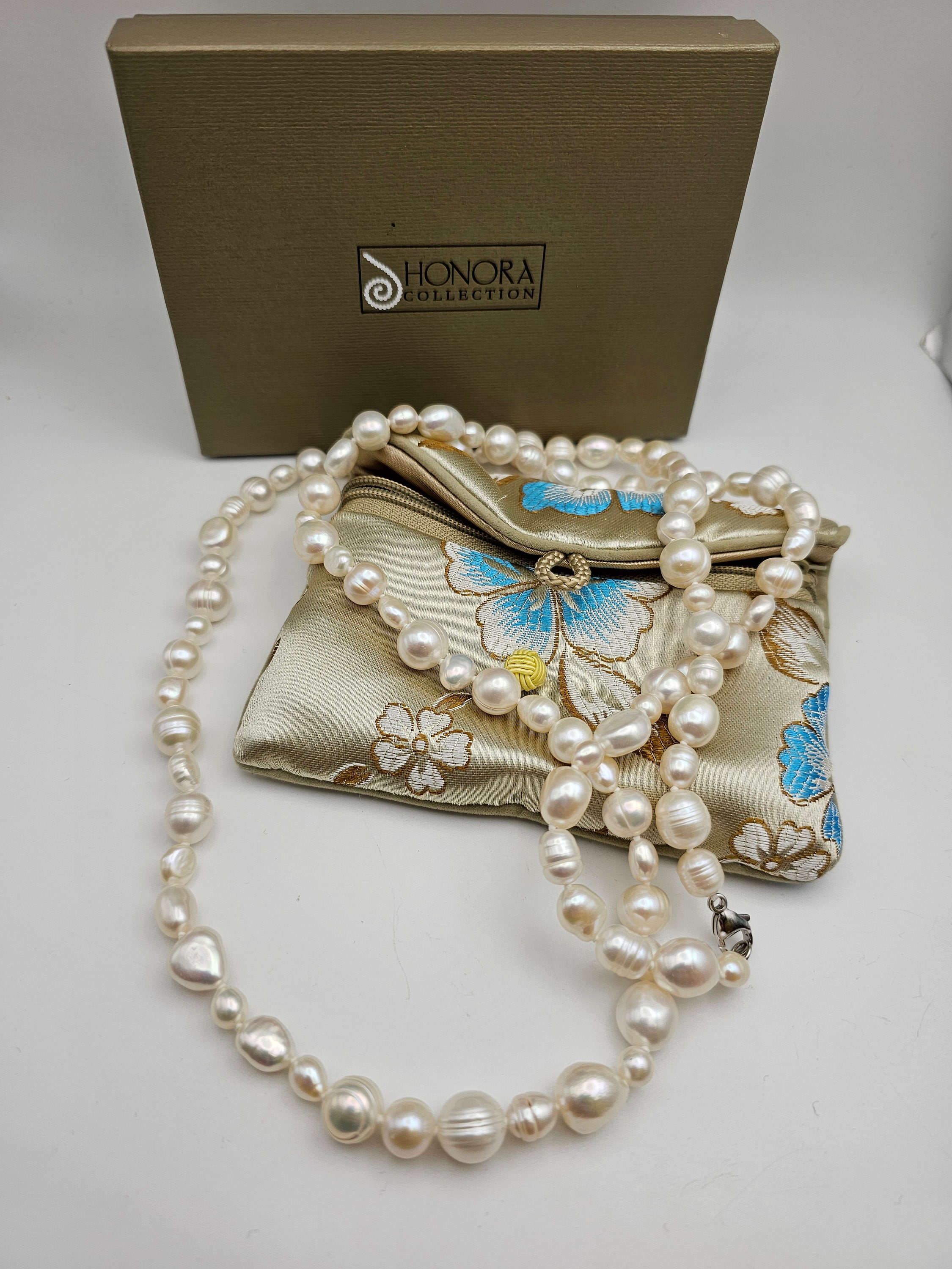 ■TATIANA■ Silver 925 Only Pearl Box Chain Necklace NZ2165 Designer fashion, Seoul-fully created | W Concept