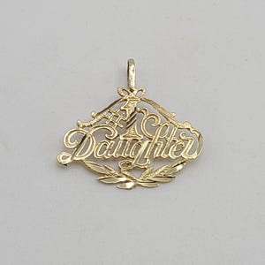 Vintage Solid 14k Yellow Gold Number #1 Daughter Charm, Estate Jewelry, Sentimental Charm, Gift for Daughter, w#351