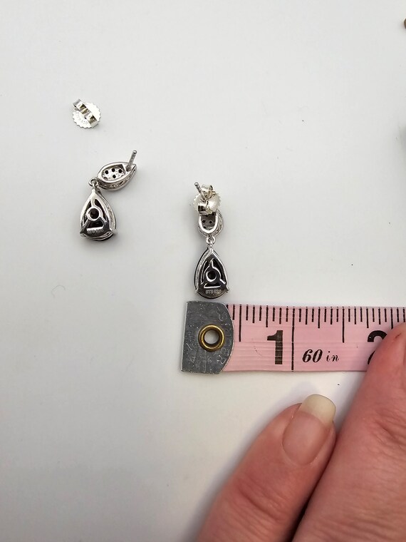 Vintage 925 Silver Pear Cut Spinel and Synthetic … - image 8