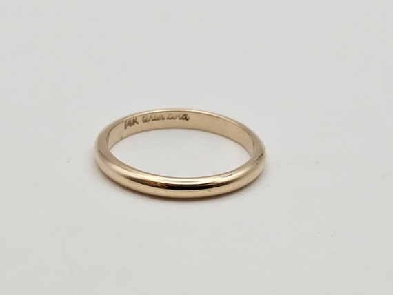 3mm Gold Wedding Band, 14k Gold, Stackable Ring, … - image 1