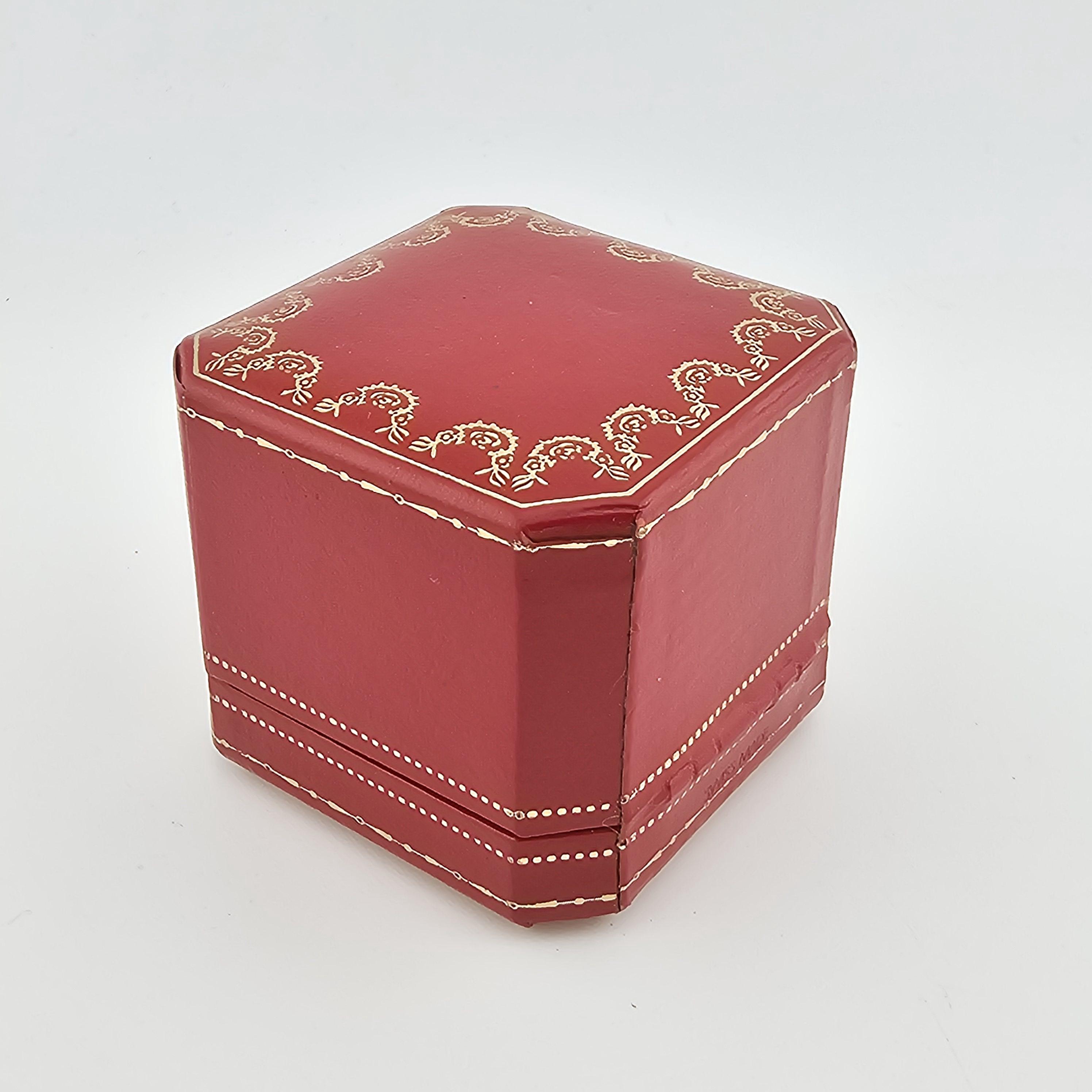 Vintage Cartier Paris 4203 Red Leather Ring Box (1950s-1960s