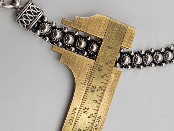 Vintage 925 Silver Bubble Cluster Link Bracelet, … - image 8