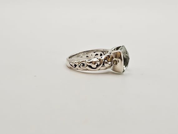 Fancy Cut Green Amethyst Ring in 925 Silver, 3.90… - image 7
