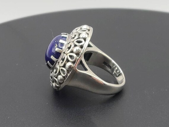 Lapis Lazuli Ring, 925 Silver Lapis Ring, Ornate … - image 4