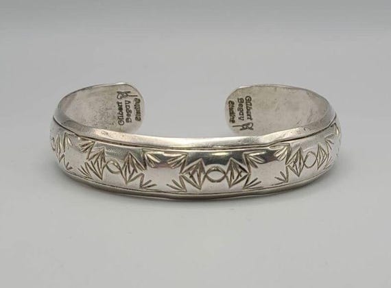 Exquisite Vintage Native American Jewelry Navajo Sterling Silver Charlie Parker Lightning Bracelet Exquisite Vintage Native American Jewelry Navajo Sterling Silver Charlie Parker Lightning Bracelet