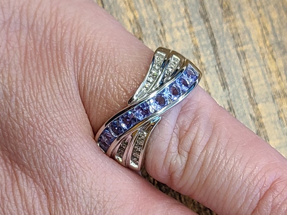 Tanzanite and Diamond Ring in 14kt White Gold, Ta… - image 3