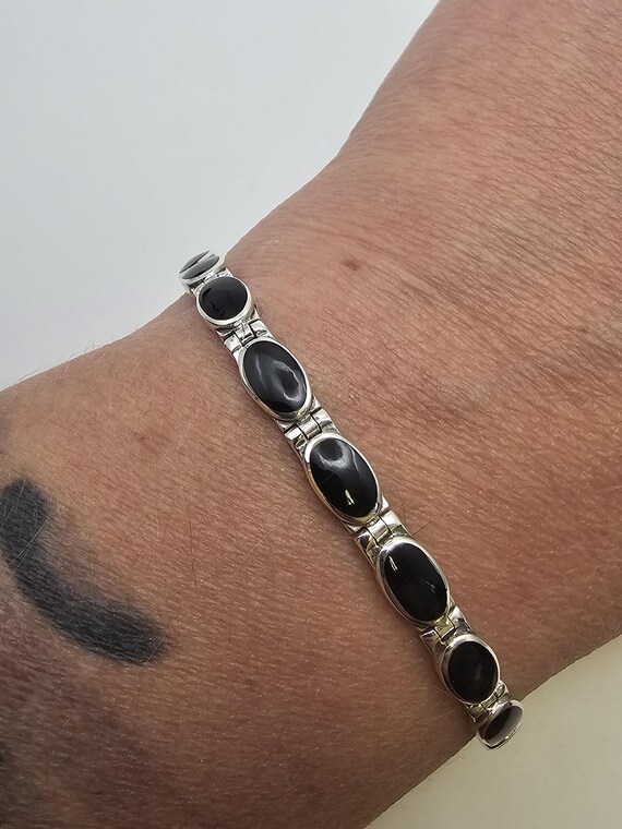 ブレスレット [COLN] pieces silver onyx bracelet Black Onyx Sterling Silver Bracelet, Black Onyx Bracelet