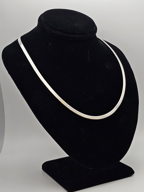 Herringbone Chain Necklace in 925 Silver, Retro N… - image 2