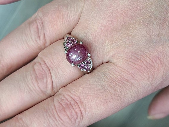 Vintage 925 Sterling Silver Fracture Filled Ruby … - image 3