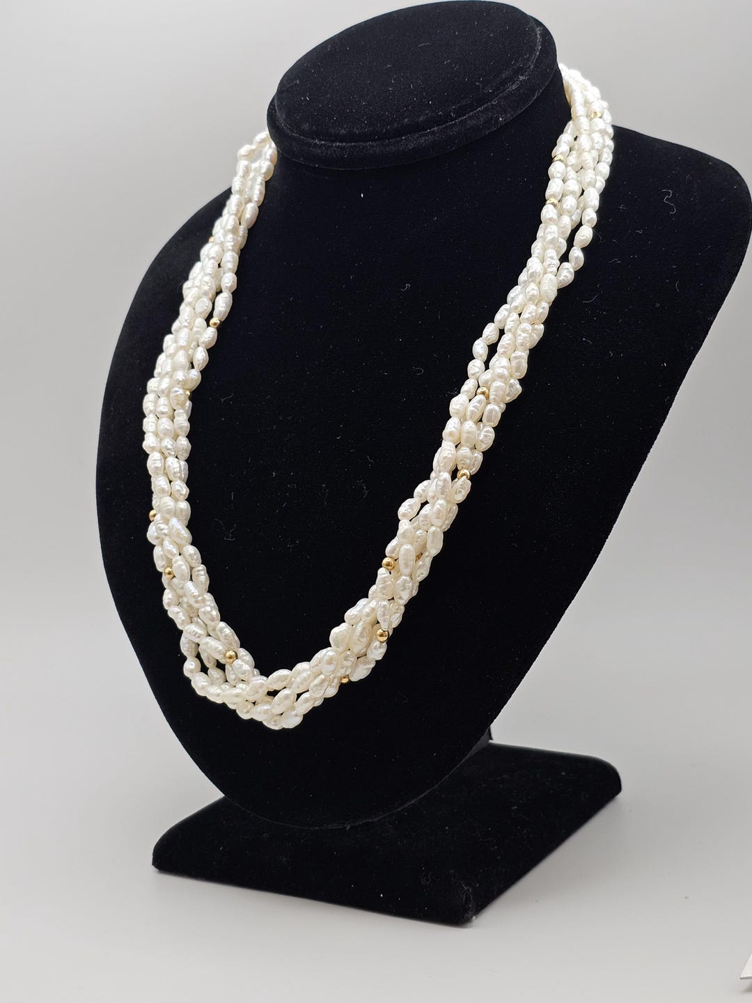 Vintage Rice Pearl Necklace: 14k Yellow Gold - Estate Jewelry - Etsy
