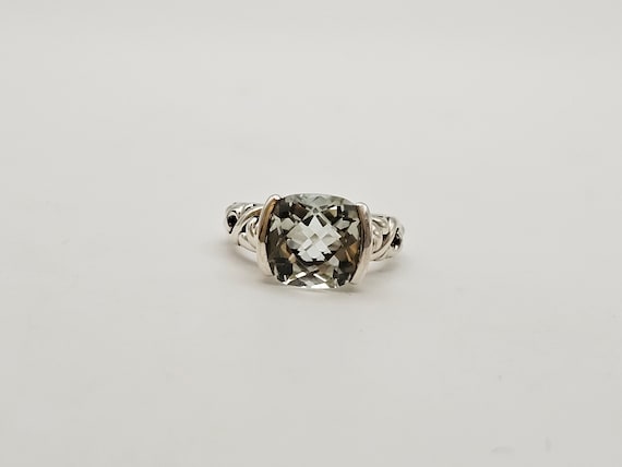 Fancy Cut Green Amethyst Ring in 925 Silver, 3.90… - image 6