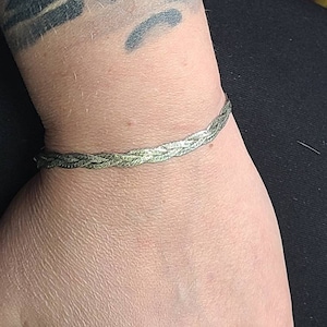 Vintage 925 Silver Braided Bracelet, 7&quot;, Estate Jewelry, w#1853