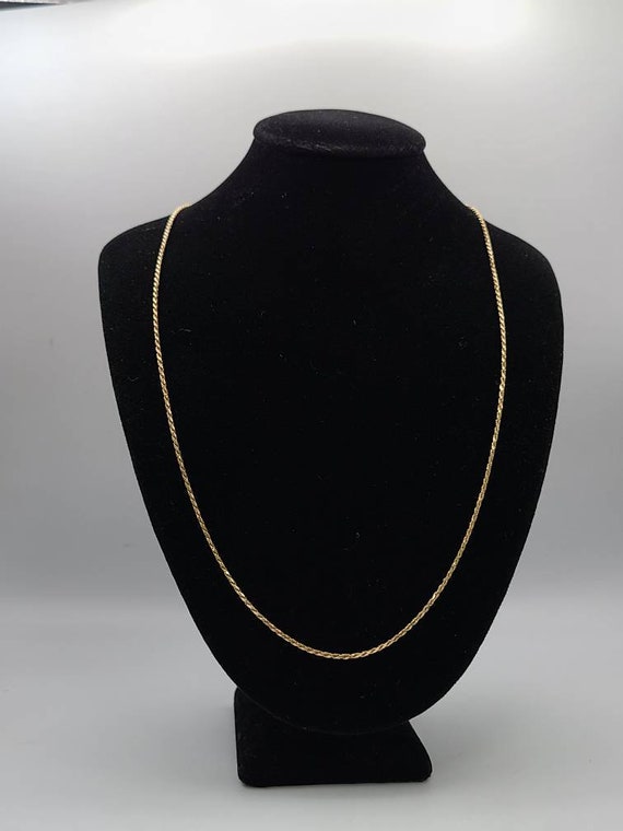 Vintage 14kt Yellow Gold Rope Chain Necklace, Est… - image 1