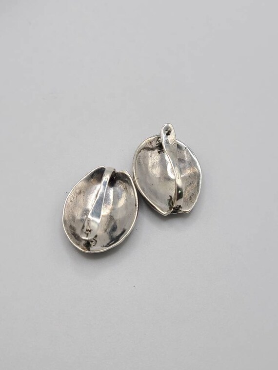 Vintage Marcasite Earrings: 925 Sterling Silver -… - image 5