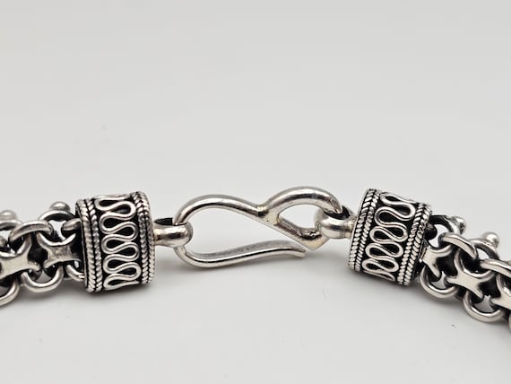 Vintage 925 Silver Bubble Cluster Link Bracelet, … - image 6