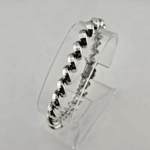 Milor Italian San Marco Bracelet 925 Sterling Silver Fancy Link Sparkling Disco Ball Design Bracelet, Vintage Estate Jewelry, W#1441