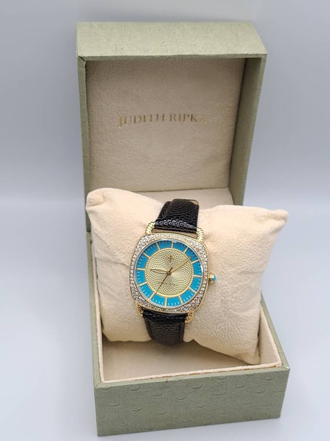 Judith Ripka Watch, Gold Tone, Stainless Steel, Ladies Watch, Turquoise ...