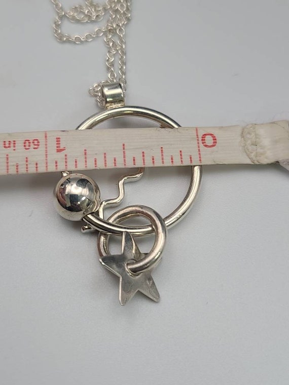 Cosmic Star and Planet Necklace, 925 Silver Vinta… - image 9