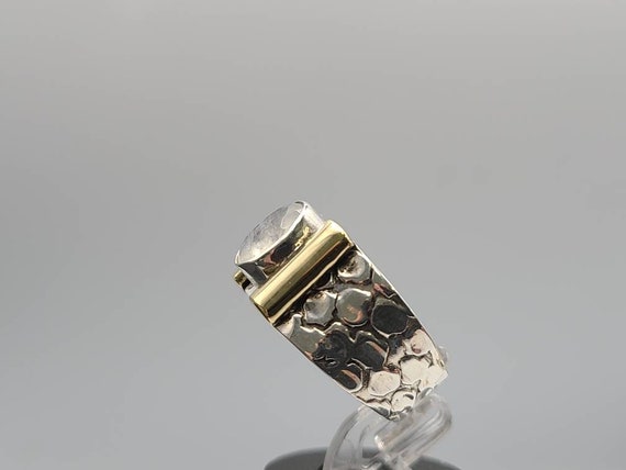Moonstone Band, 925 Silver and Gold Vermeil, Sign… - image 6