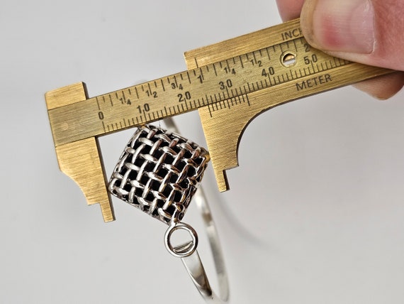 Geometric Open Weave Bracelet, 925 Silver, Openwo… - image 9
