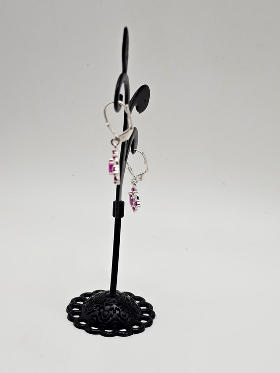 Vintage 925 Silver Synthetic Ruby and Fractured F… - image 4