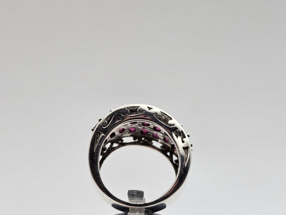 Rhodolite Garnet Cluster Ring, 925 Silver, Rhodol… - image 6